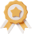 casual life 3d reward badge with star and two ribbons 2