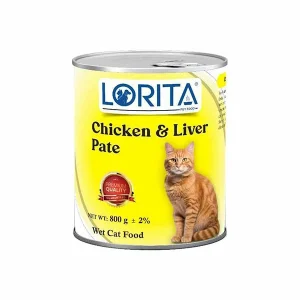 کنسرو گربه لوریتا Lorita با طعم مرغ و جگر وزن 800 گرمی