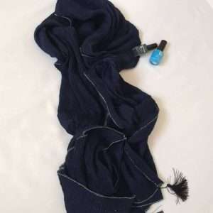 شال پلیسه برشکا بافت زرک دورلمه منگوله دار عرض پهن_کد۱۱۰