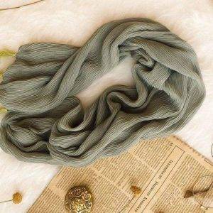 شال پلیسه برشکا سبز سدری دورلمه منگوله دار عرض پهن