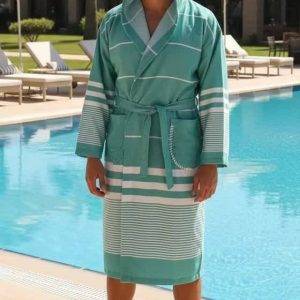 حوله تنپوش مردانه نخی سبزآبی ساحلی و استخری و مسافرتی