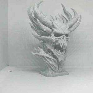مجسمه جمجمه اهریمن شاخ دار Demonic skull with horns